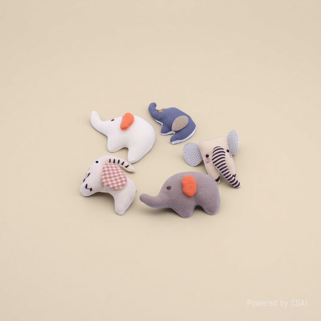 Cotton-filled elephant DIY clothing accessories, shoes, socks, hats, fabric accessories, phone cases, packaging ornaments, materials and auxiliary materials details Picture