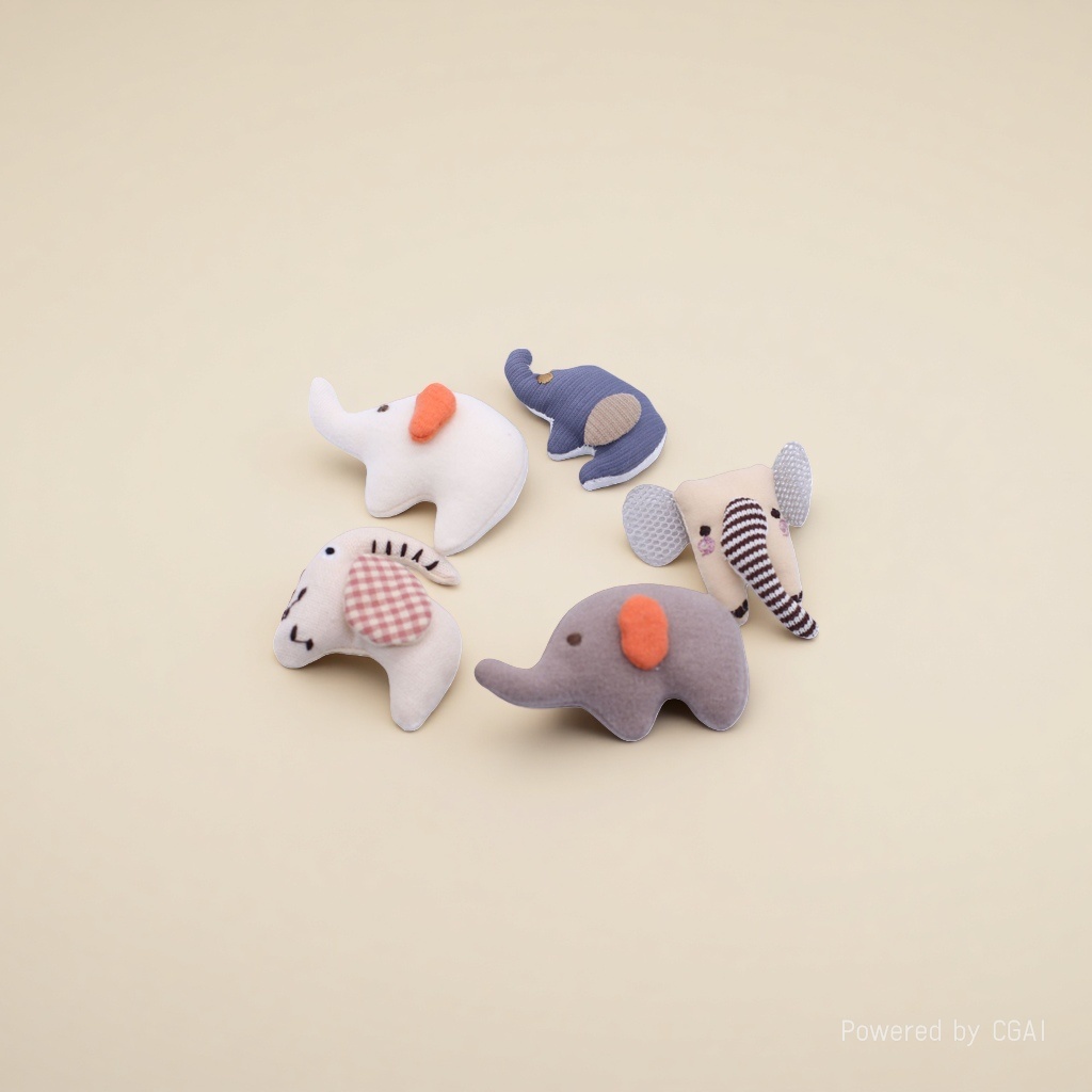 Cotton-filled elephant DIY clothing accessories, shoes, socks, hats, fabric accessories, phone cases, packaging ornaments, materials and auxiliary materials Application Scenario