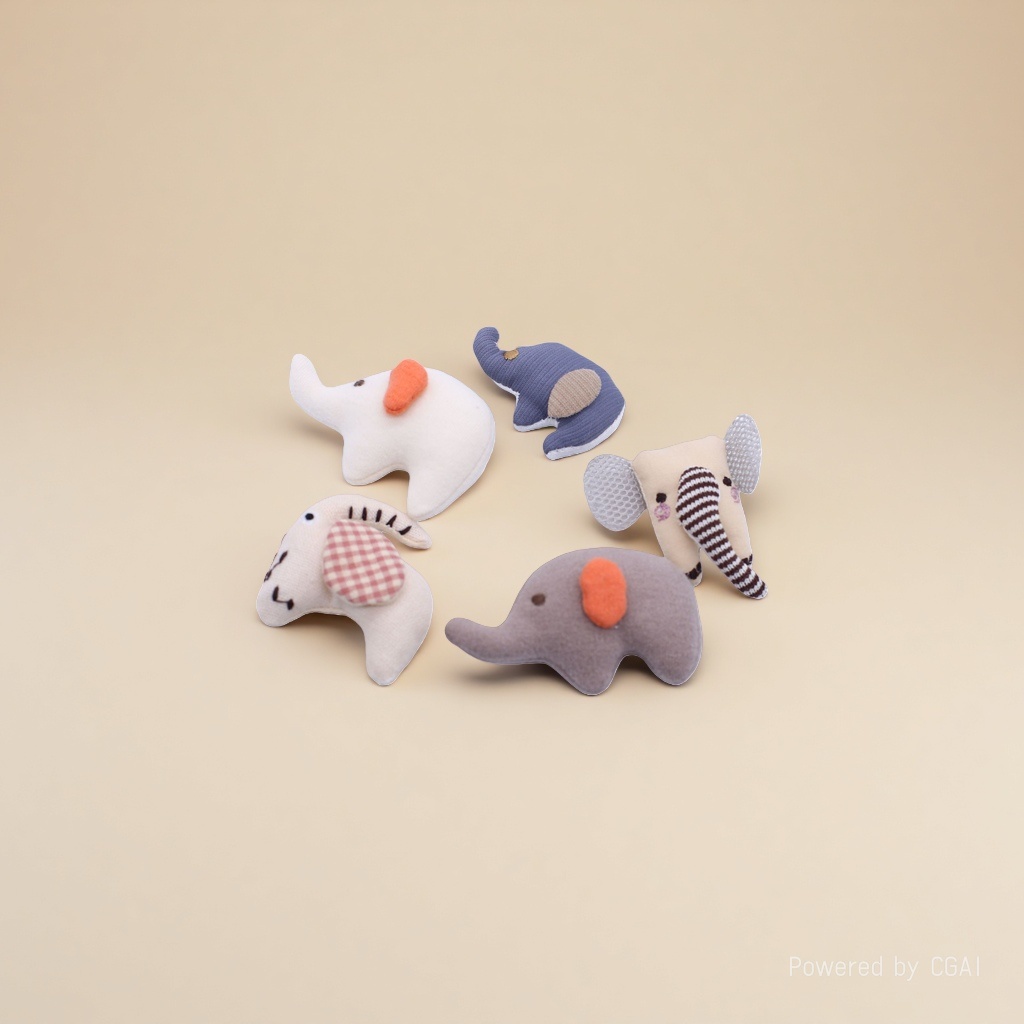 Cotton-filled elephant DIY clothing accessories, shoes, socks, hats, fabric accessories, phone cases, packaging ornaments, materials and auxiliary materials Item Picture