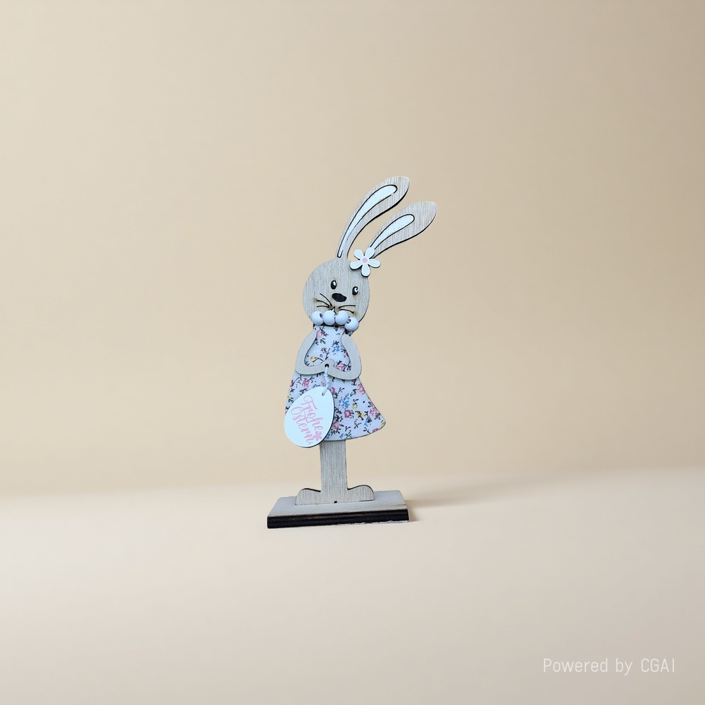 Wooden rabbit decoration, wooden ring handicraft, natural texture Application Scenario