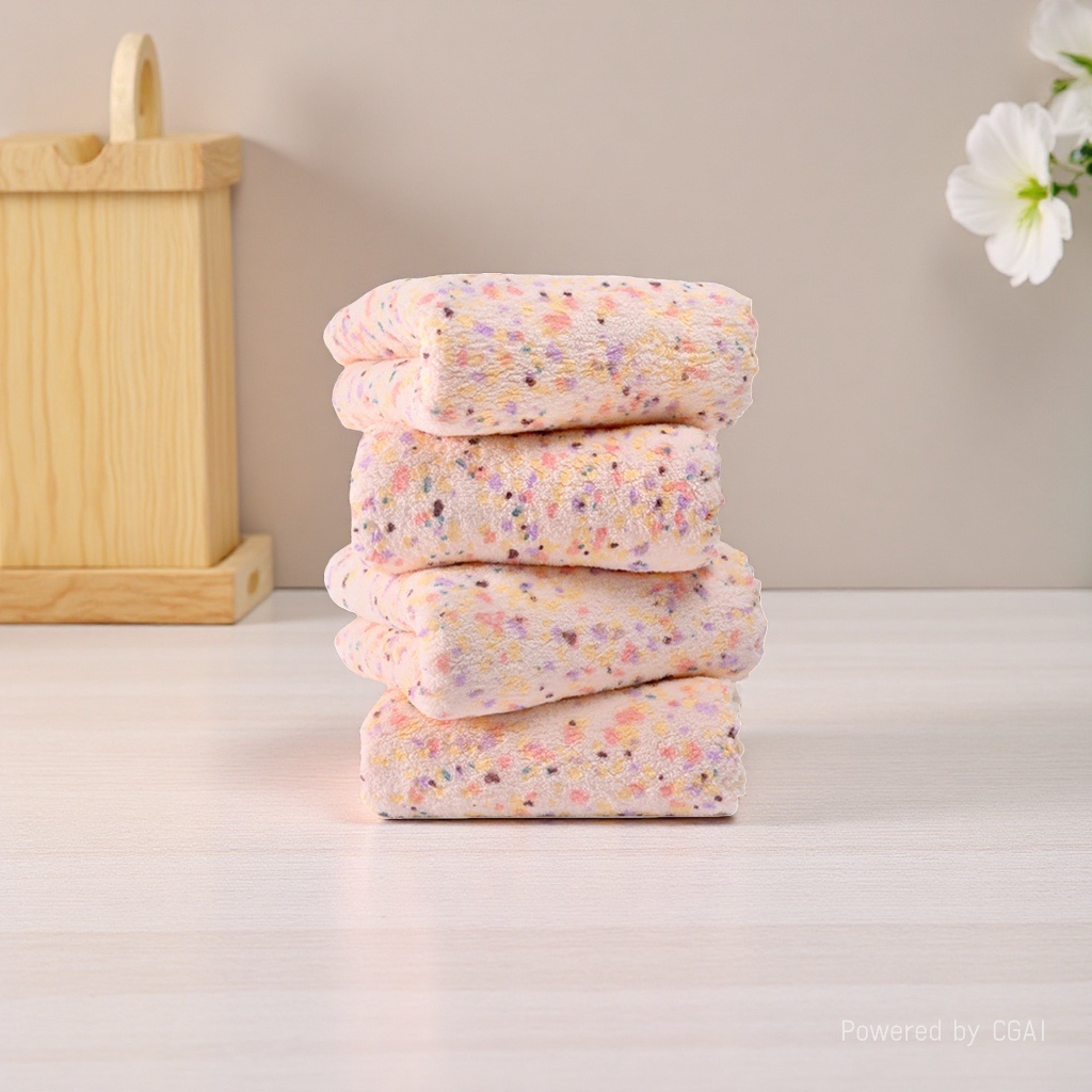Creative colorful spotted pattern towels, color-changing towels, cartoon design, disposable underwear, European and American style details Picture