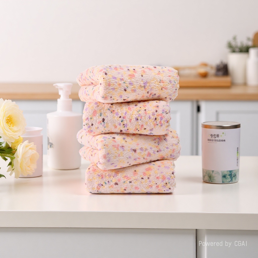 Creative colorful spotted pattern towels, color-changing towels, cartoon design, disposable underwear, European and American style Specification image