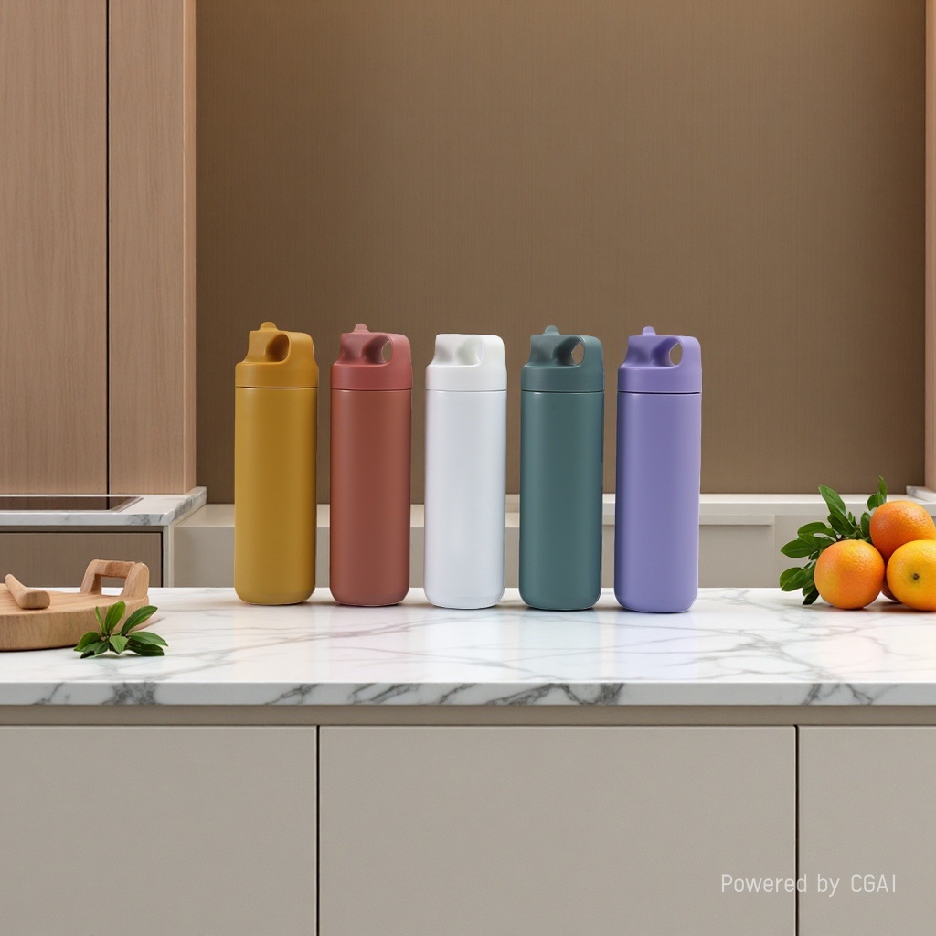 New spray-painted 304 stainless steel insulated cup, portable outdoor sports cup, solid color simple hand-held straw cup Specification image