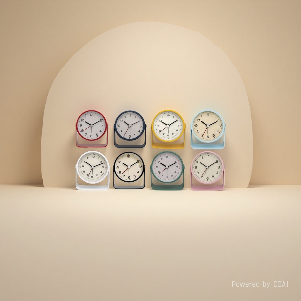 Colorful table clock, smart alarm clock, bedside clock details Picture