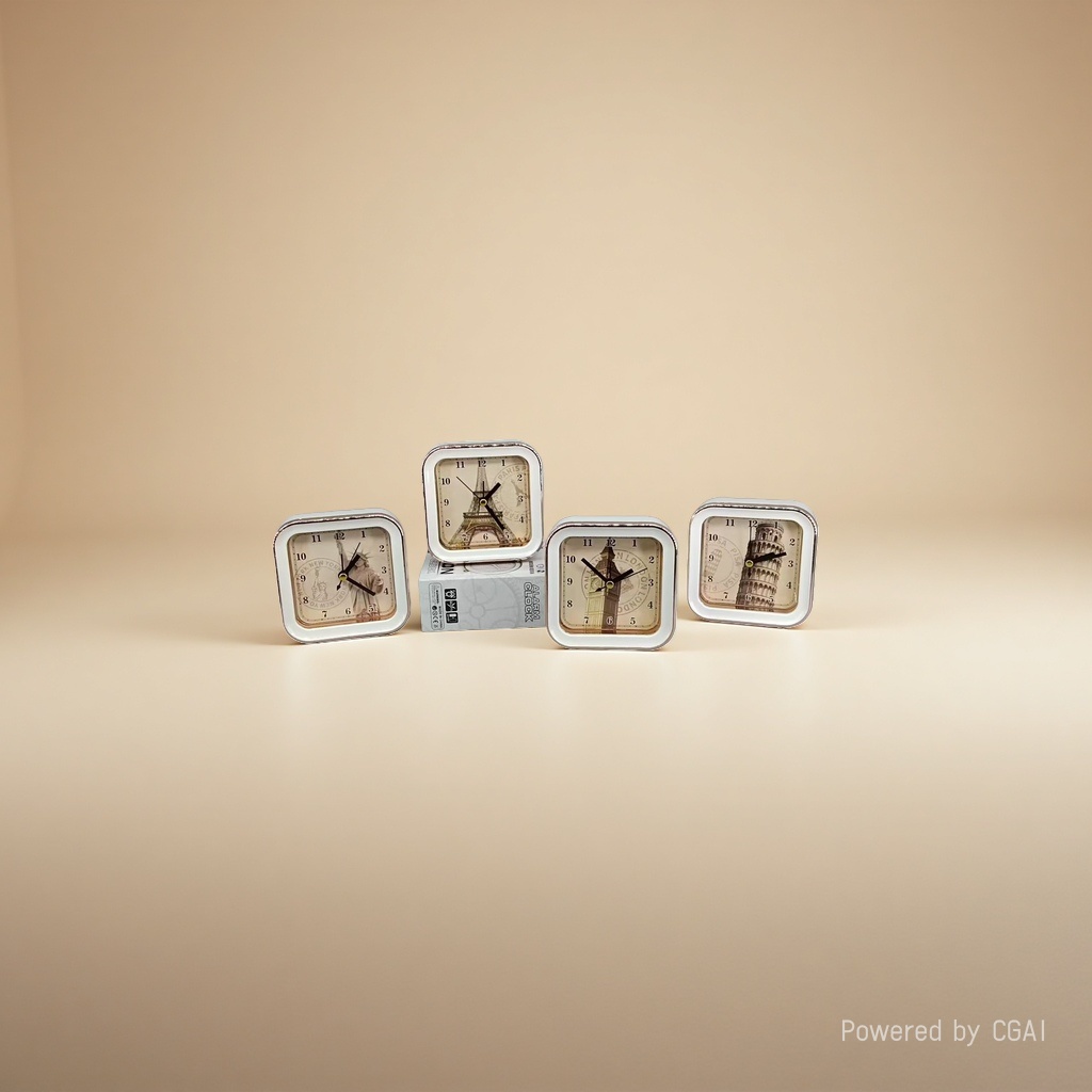 Smart decorative square bedside alarm clock Specification image