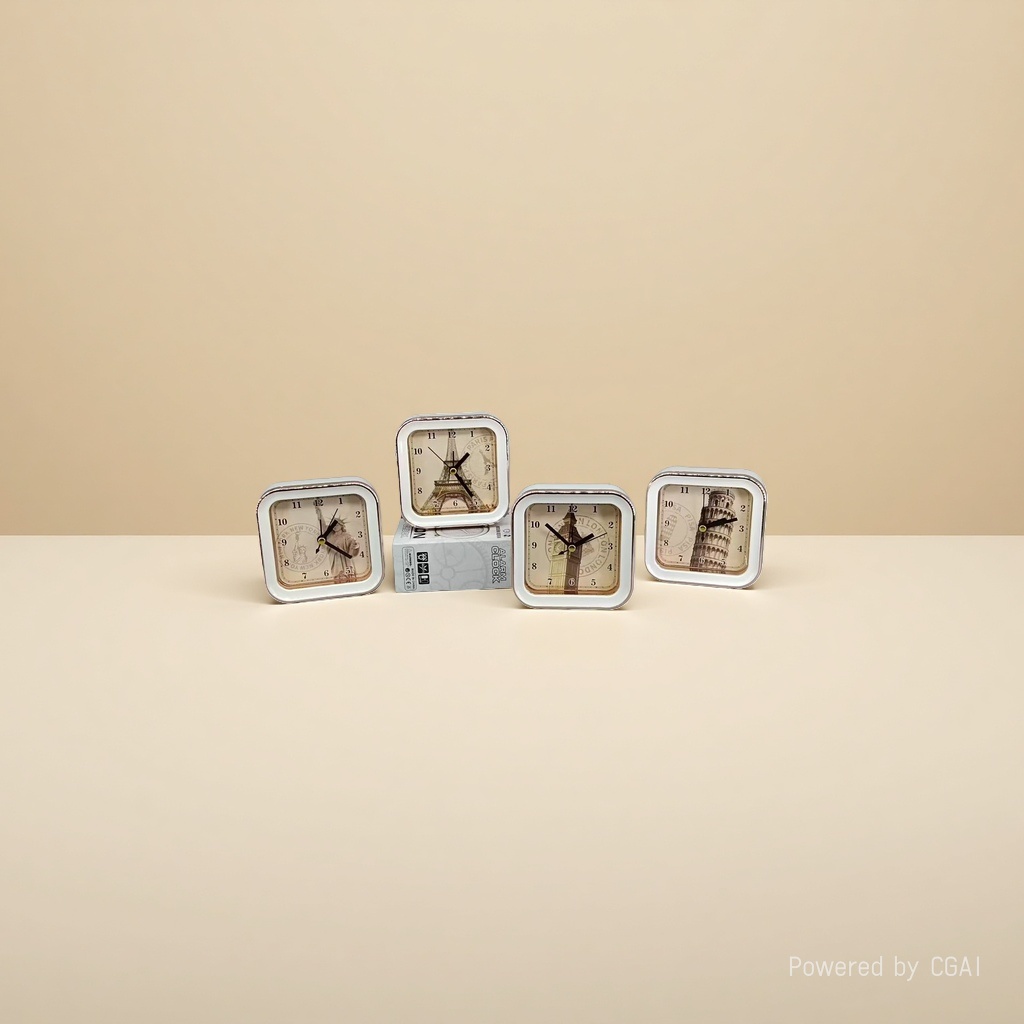 Smart decorative square bedside alarm clock details Picture