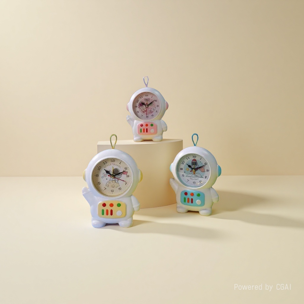 Cartoon astronaut shaped clock details Picture