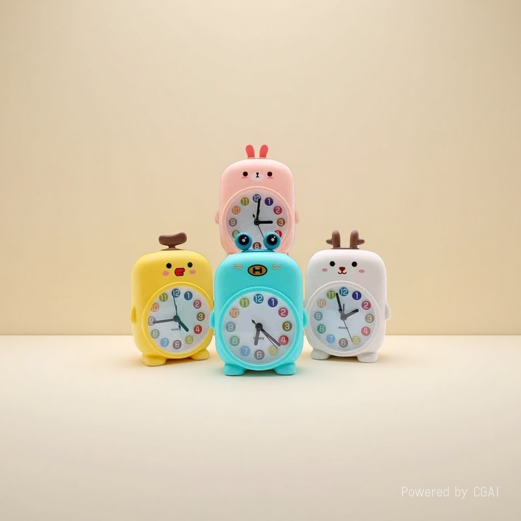Cartoon smart bedside alarm clock, 12-hour setting alarm clock Application Scenario