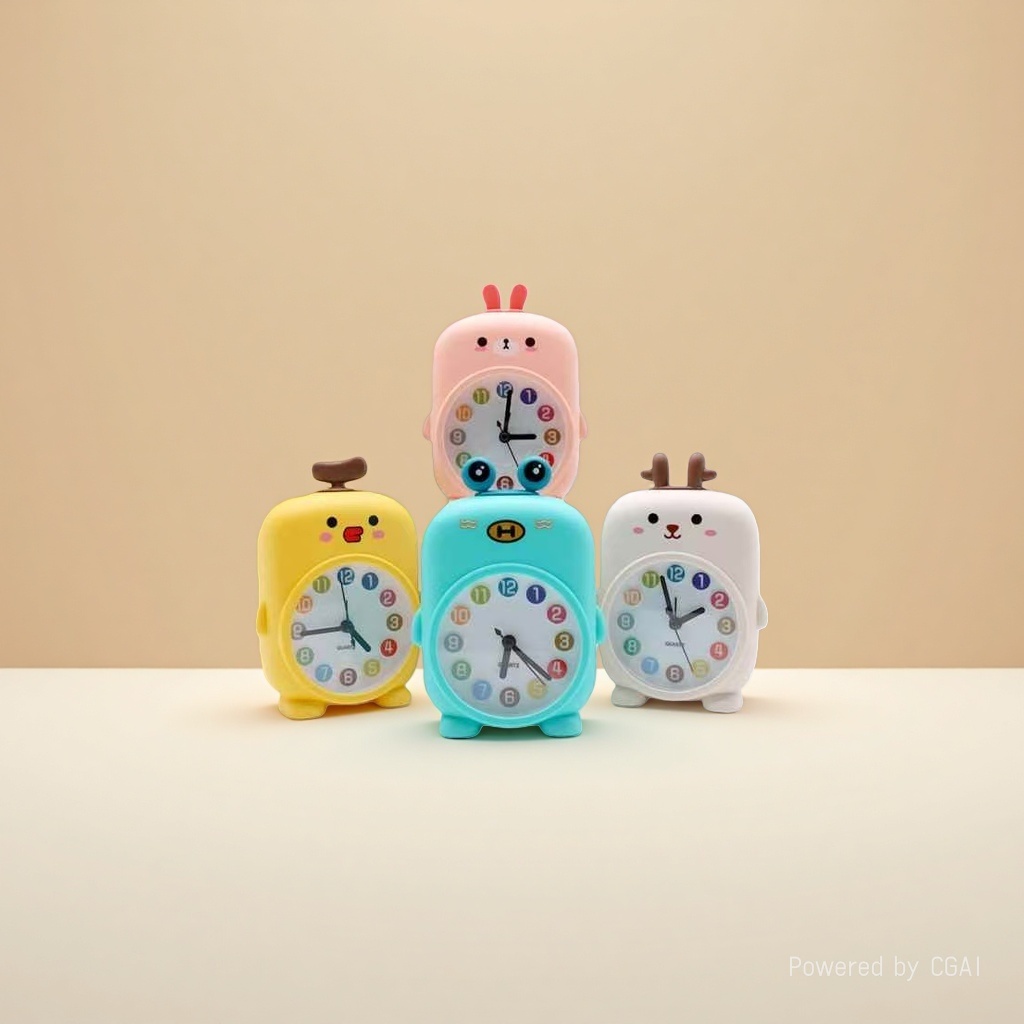 Cartoon smart bedside alarm clock, 12-hour setting alarm clock