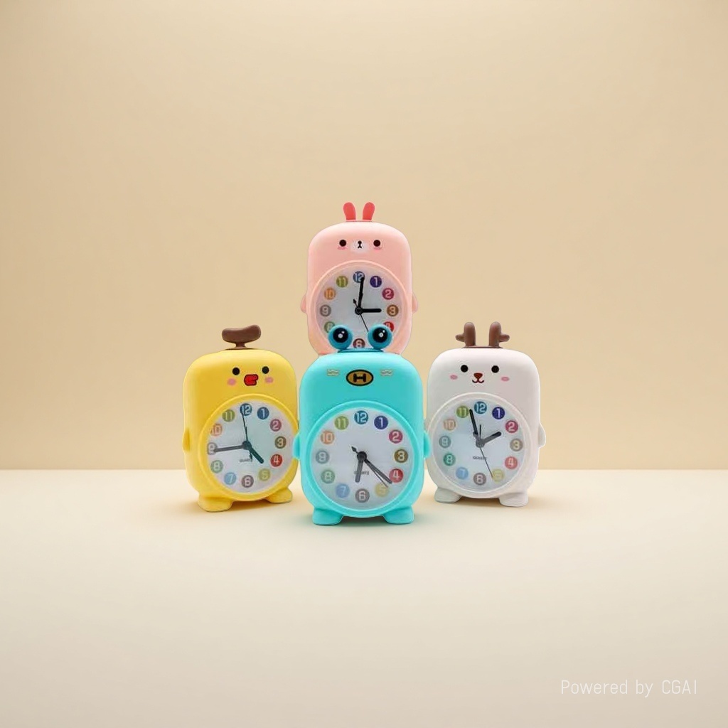 Cartoon smart bedside alarm clock, 12-hour setting alarm clock Specification image