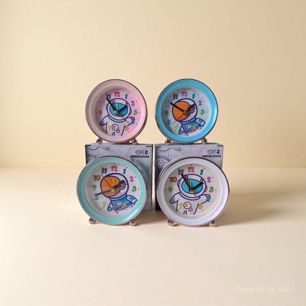 Disc cartoon smart bedside alarm clock, 12-hour setting alarm clock Application Scenario