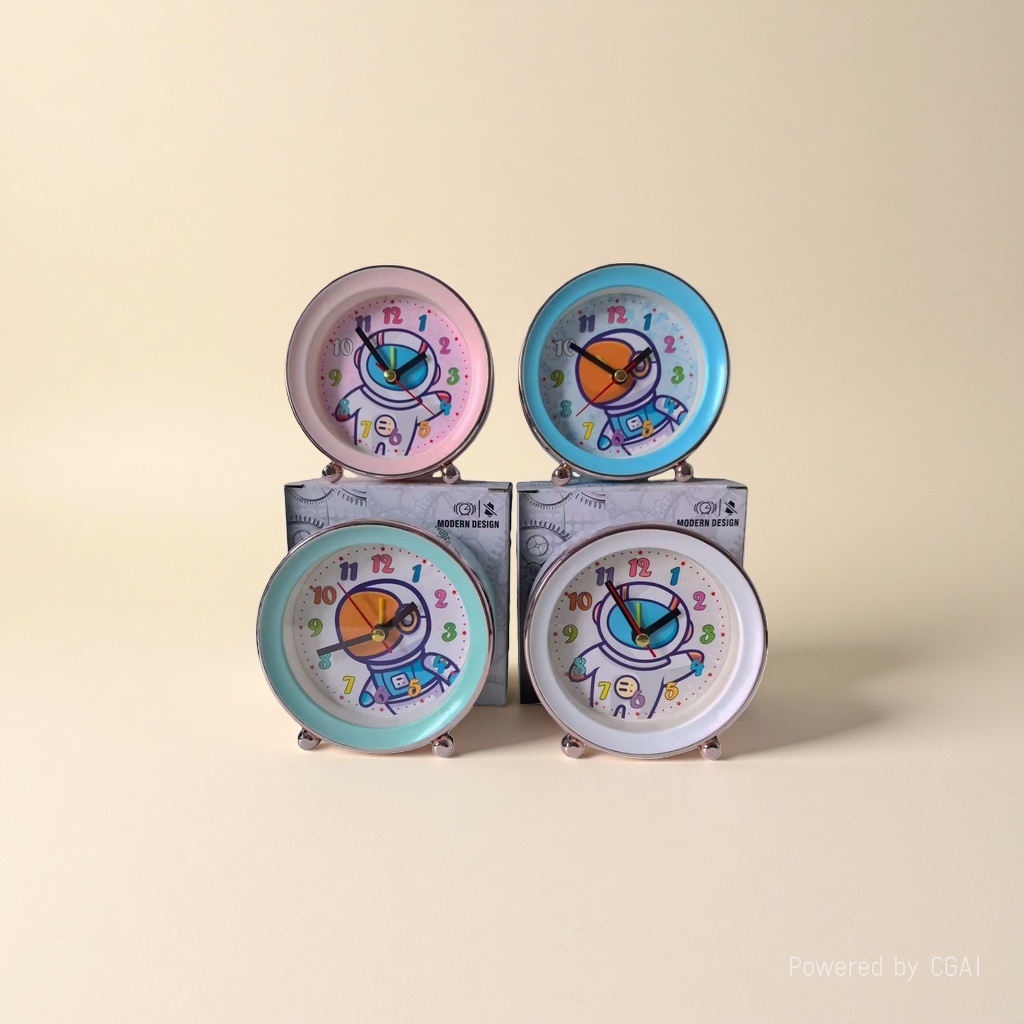 Disc cartoon smart bedside alarm clock, 12-hour setting alarm clock Specification image