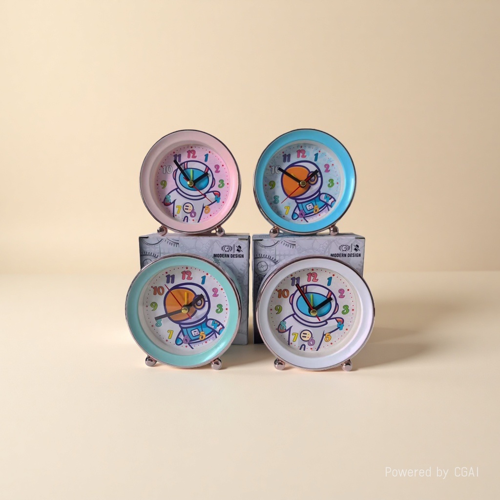 Disc cartoon smart bedside alarm clock, 12-hour setting alarm clock details Picture
