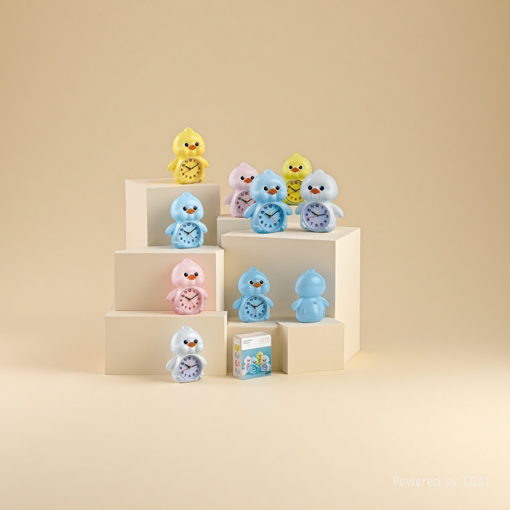 Cute little yellow duck-shaped smart bedside alarm clock Application Scenario