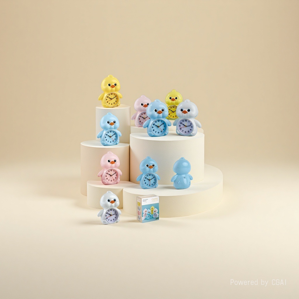 Cute little yellow duck-shaped smart bedside alarm clock details Picture