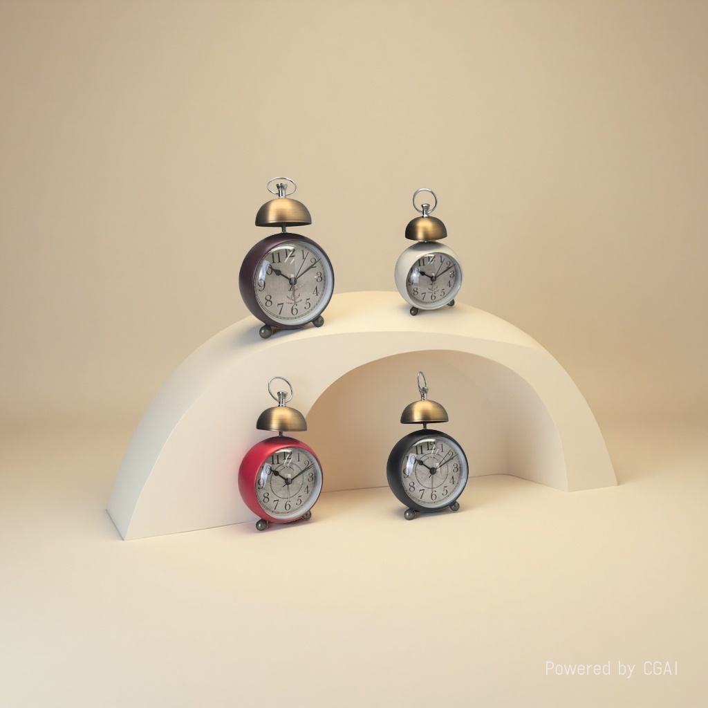 Retro-style smart alarm clock, bedside clock, 12-hour alarm clock