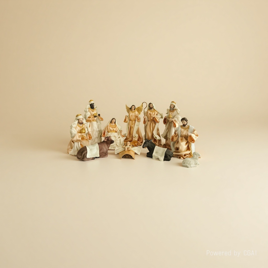 Scene display of the Nativity figure of Jesus Application Scenario