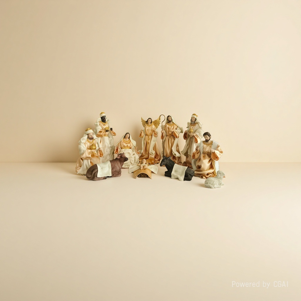 Scene display of the Nativity figure of Jesus details Picture