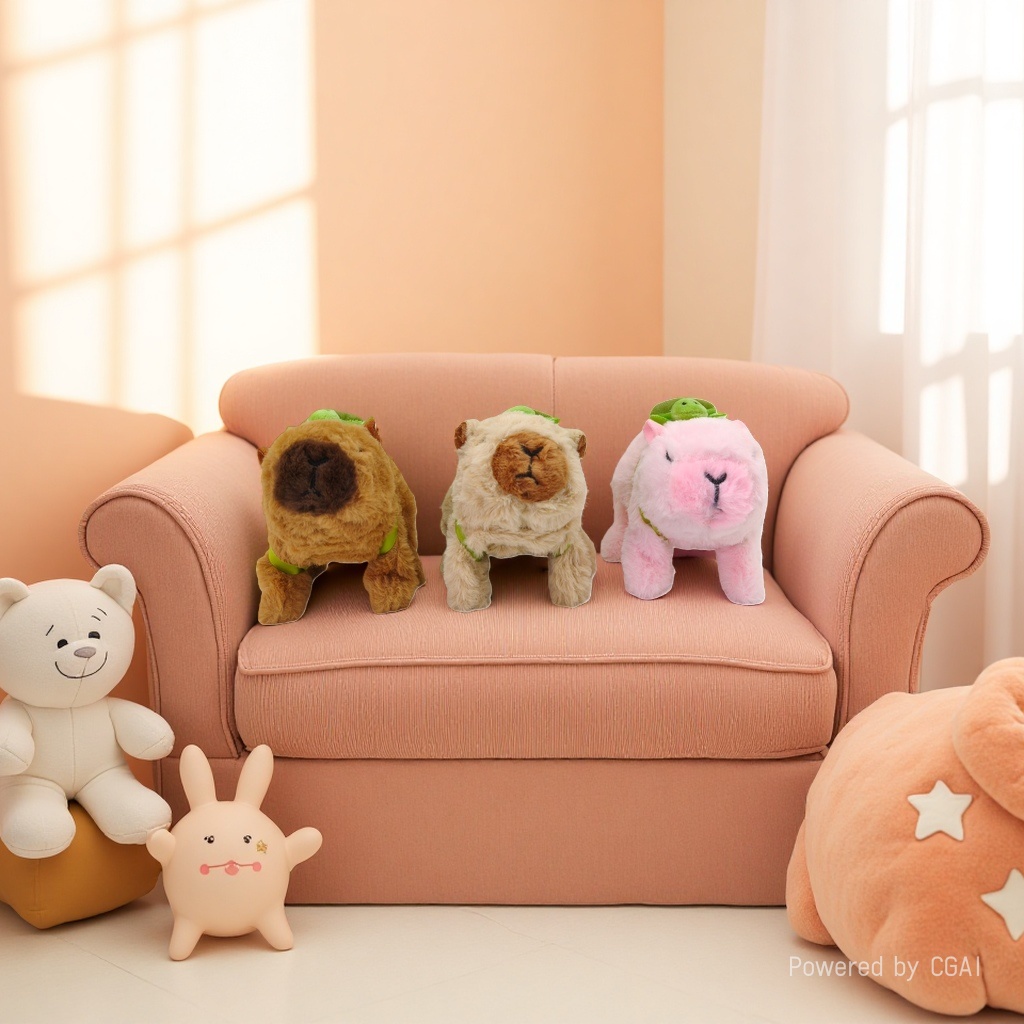 Electric Capibara cute children's toy, safe and non-toxic, parent-child interactive learning toy, imagination and creativity cultivation gift details Picture