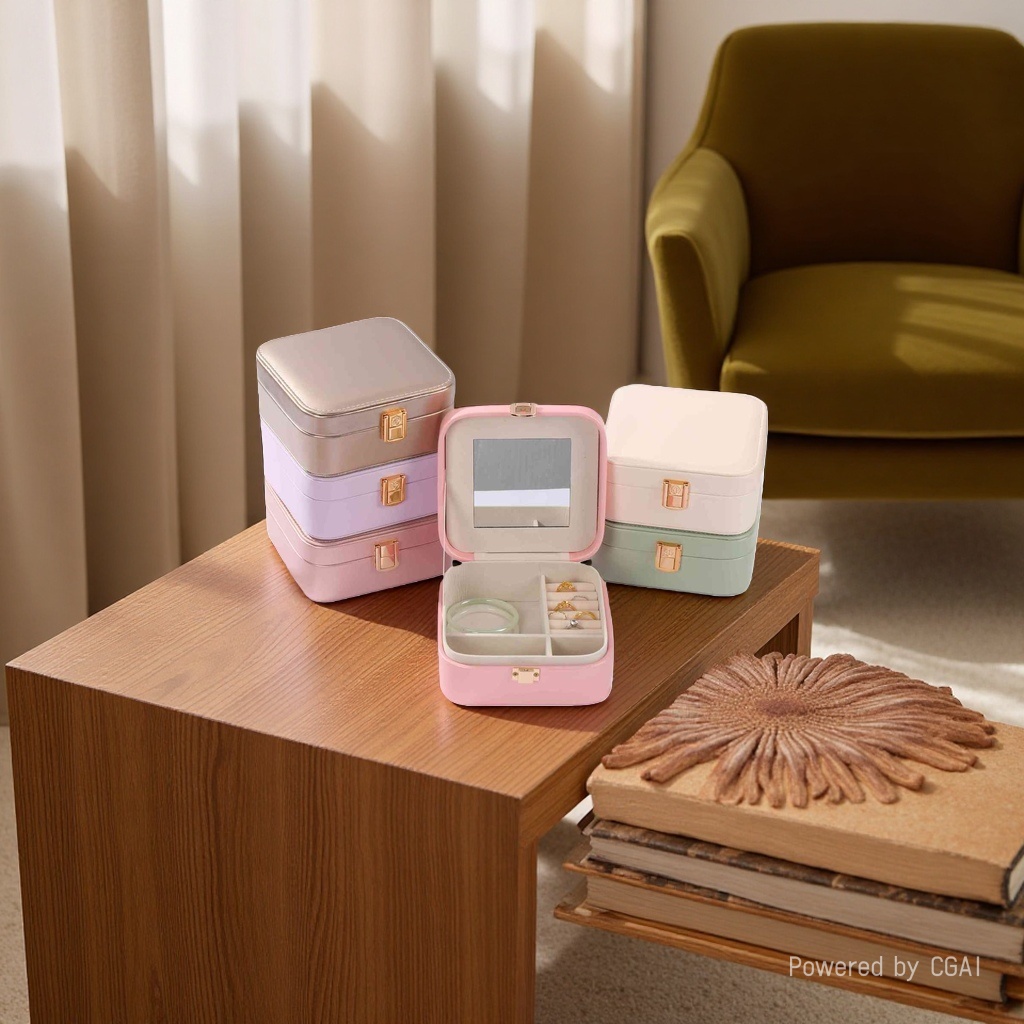 Jewelry storage box, jewelry box, jewelry box, necklace gift box, dust-proof, large capacity details Picture
