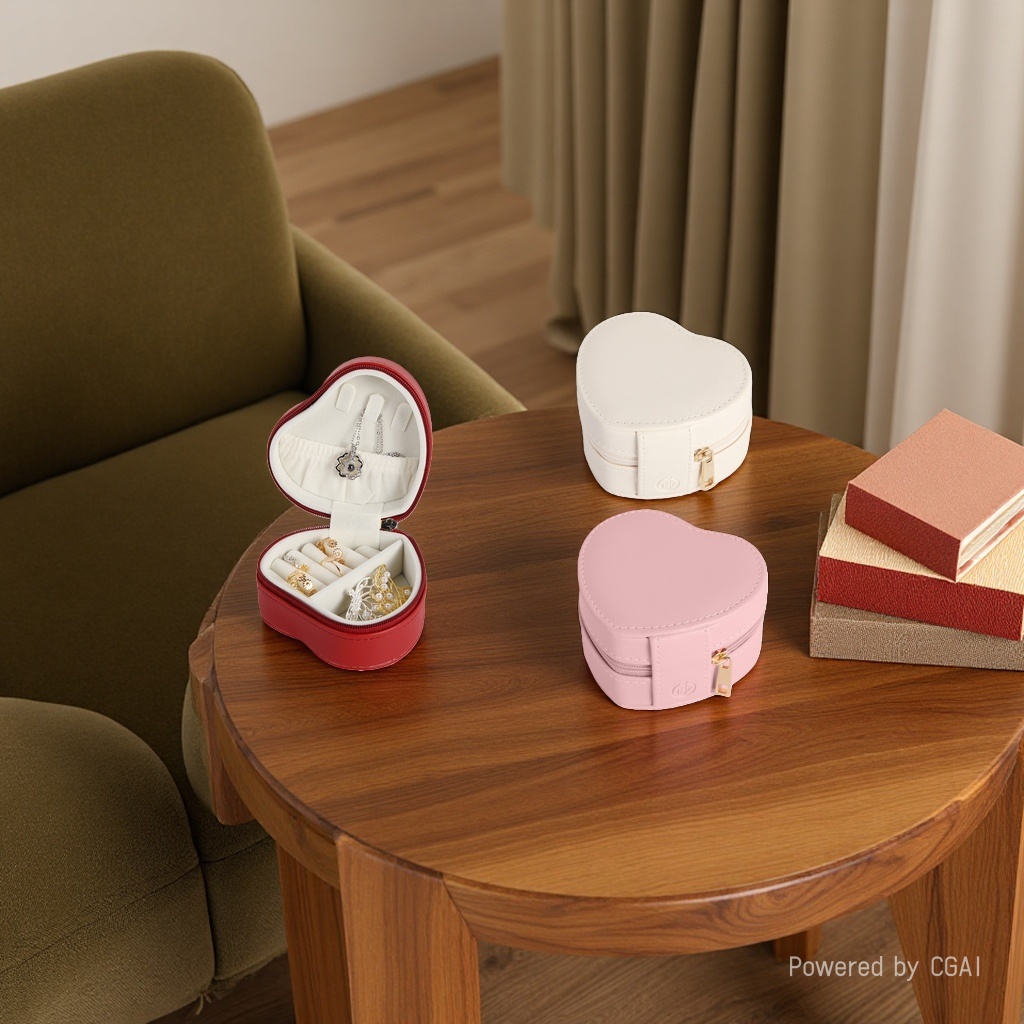 Heart-shaped jewelry box, plastic suspended display box, necklace, card, accessory box, bracelet storage box Application Scenario