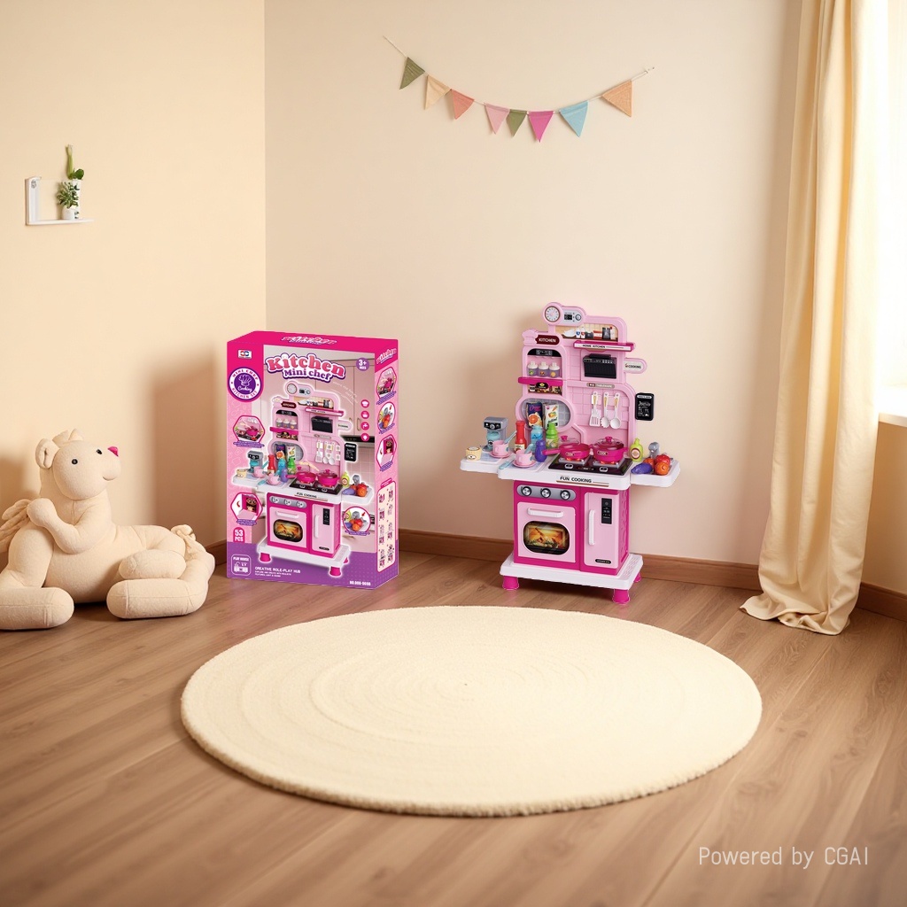 Girls' little toys for playing house, kitchen toy sets, tableware and kitchenware toys details Picture