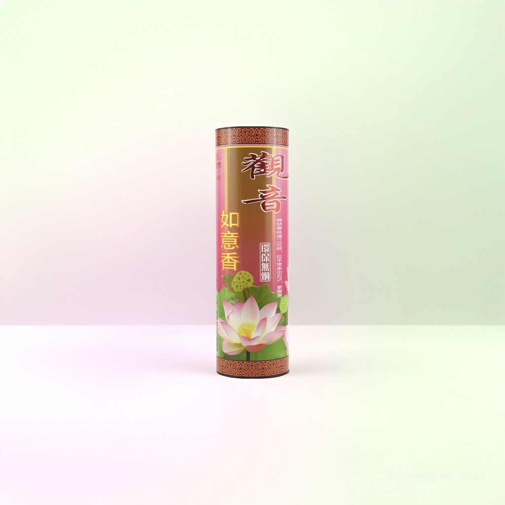 Jinwanglai Incense Tube Guanyin Ruyi Incense, Smokeless Incense, 32 cm Eco-friendly smokeless Incense, Bamboo Stick Incense, Buddha Worship Incense