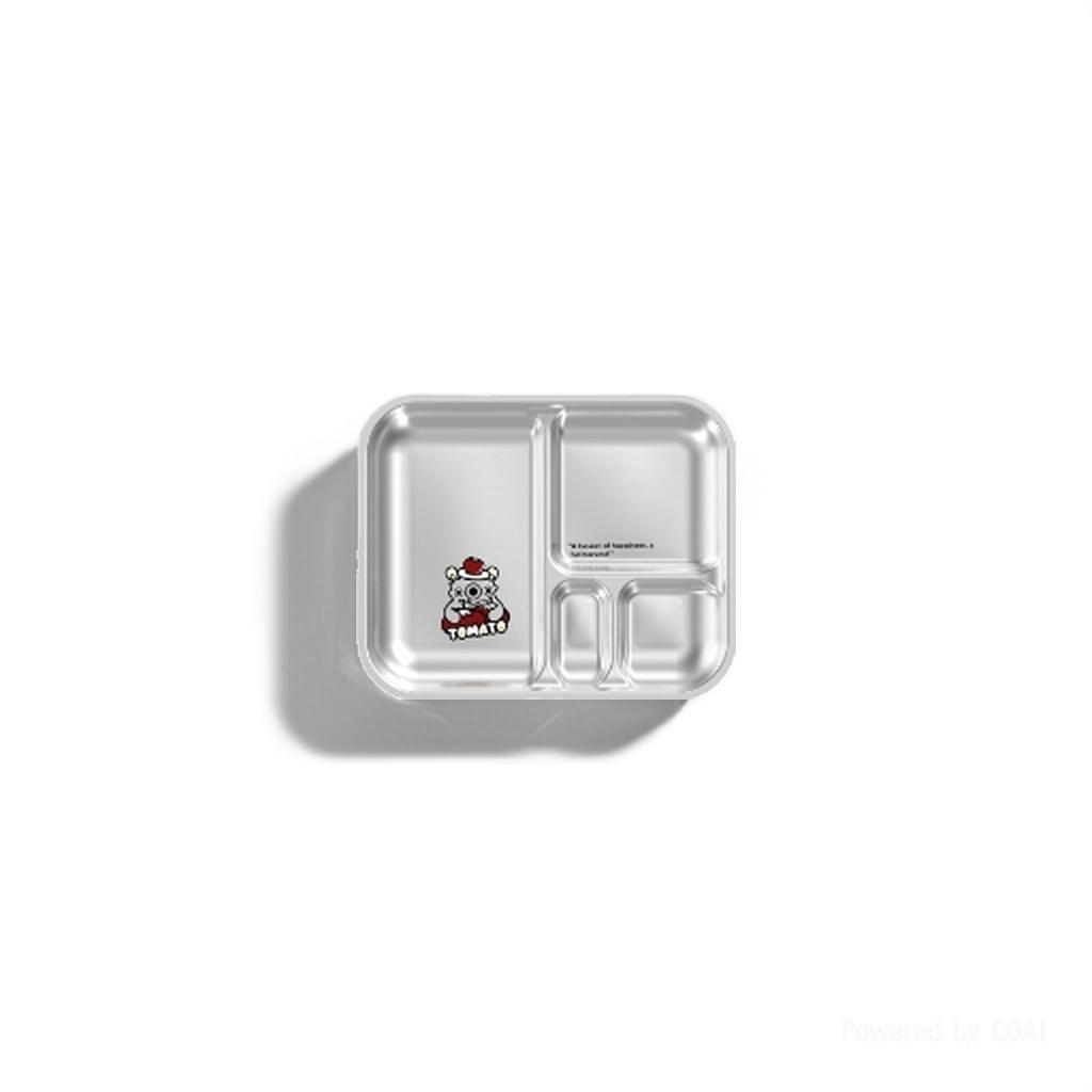 不锈钢小托盘欧风金属餐盘简约实用餐盘P12608-SN-G3儿童方形分餐盘（四格方碟)S-砂光-三眼怪单眼怪双眼怪 Application Scenario