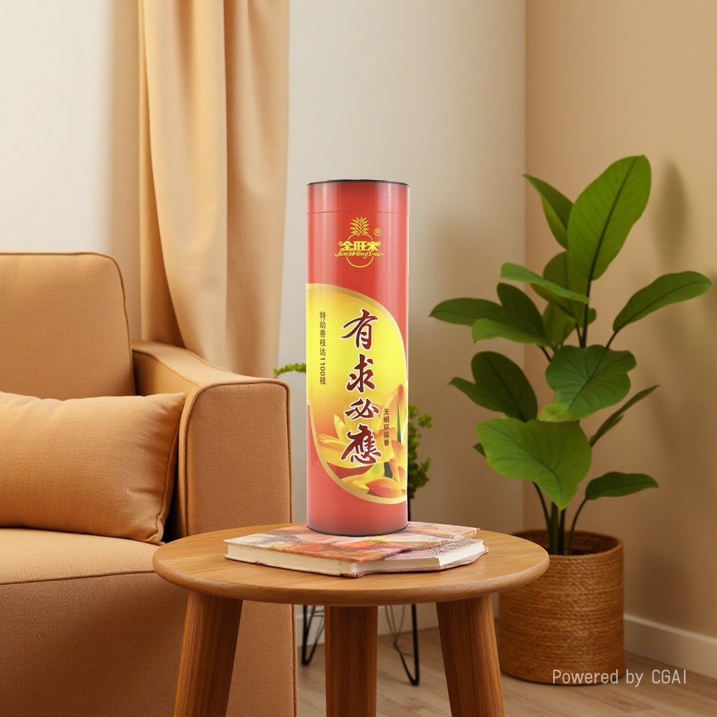 Jinwanglai's red cylindrical smokeless eco-friendly incense, 32 cm smokeless eco-friendly incense, bamboo stick incense, and Buddha worship incense Application Scenario