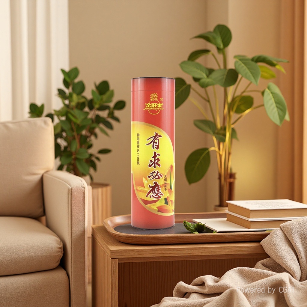 Jinwanglai's red cylindrical smokeless eco-friendly incense, 32 cm smokeless eco-friendly incense, bamboo stick incense, and Buddha worship incense