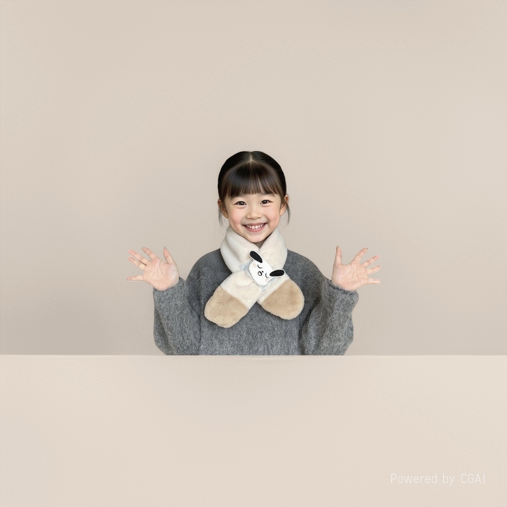 儿童围巾实物图
