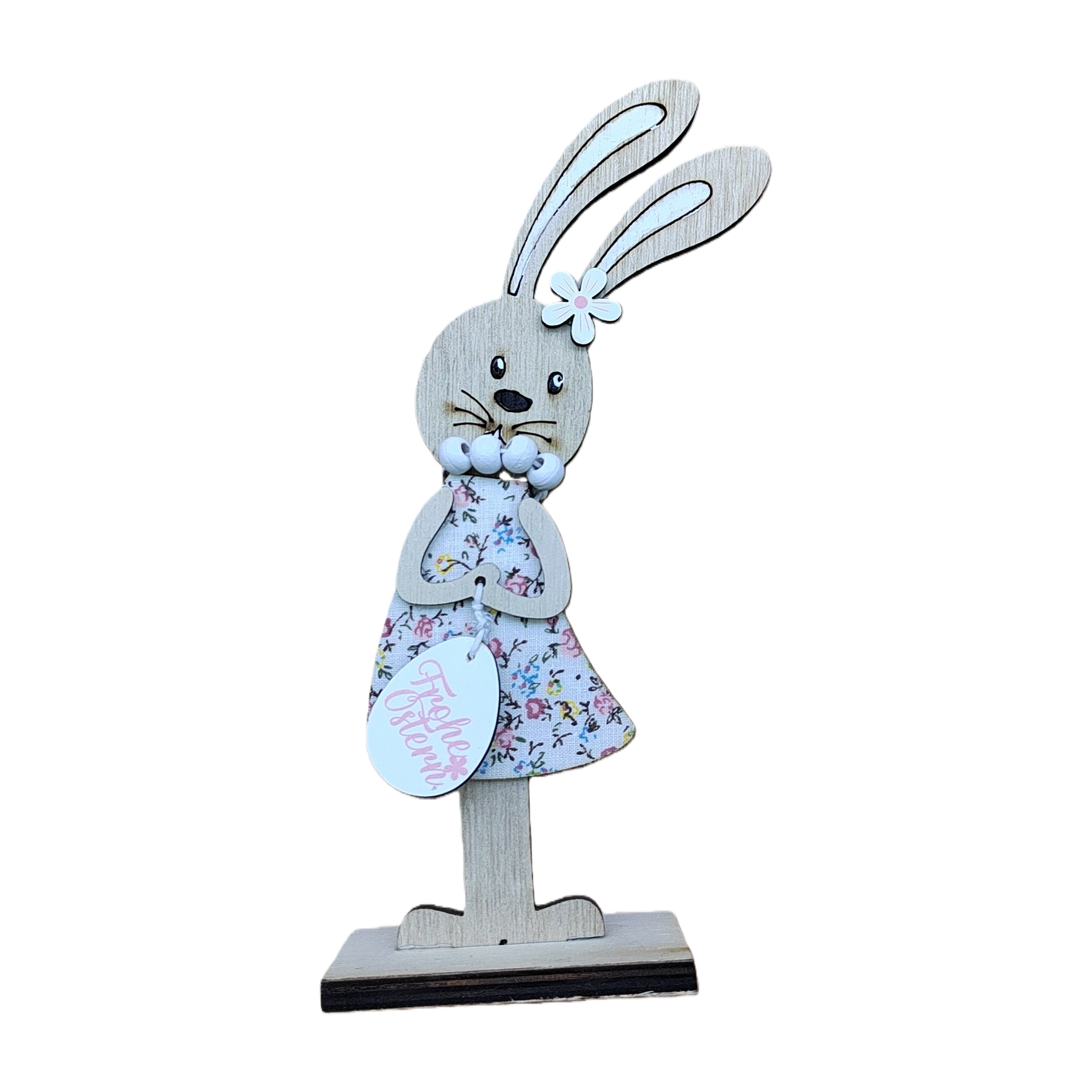 Wooden rabbit decoration, wooden ring handicraft, natural texture Item Picture