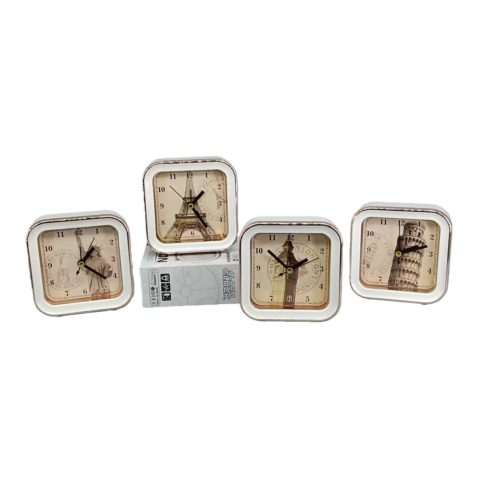 Smart decorative square bedside alarm clock Item Picture