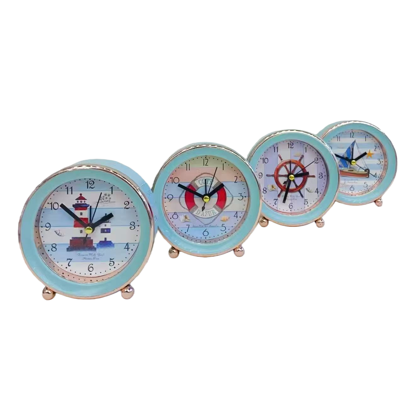 Smart decorative round bedside alarm clock, available in various sizes and styles Item Picture