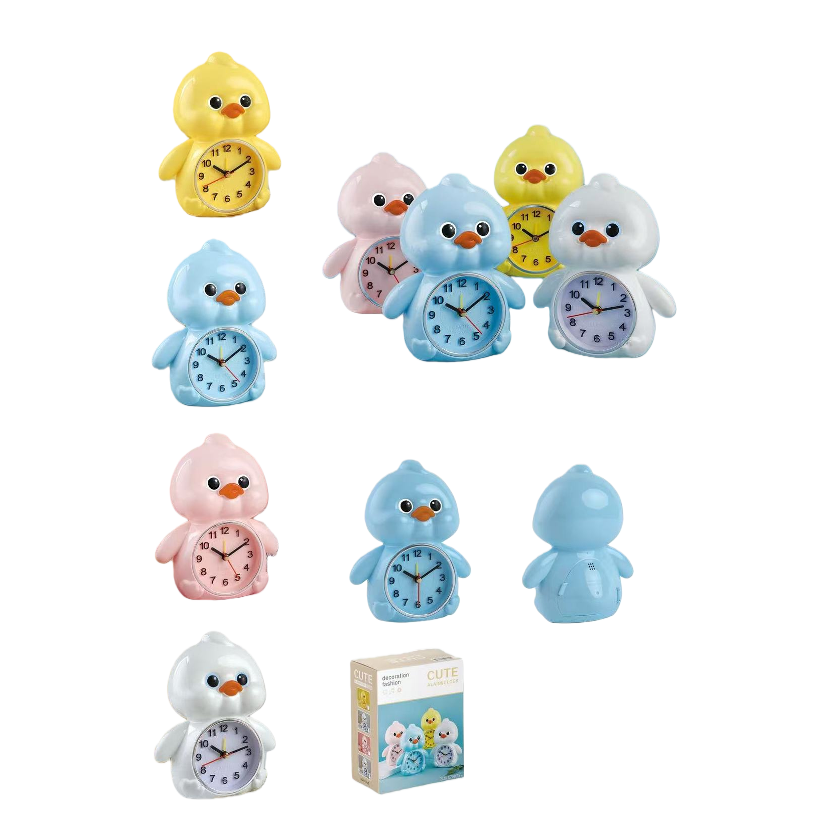 Cute little yellow duck-shaped smart bedside alarm clock Item Picture