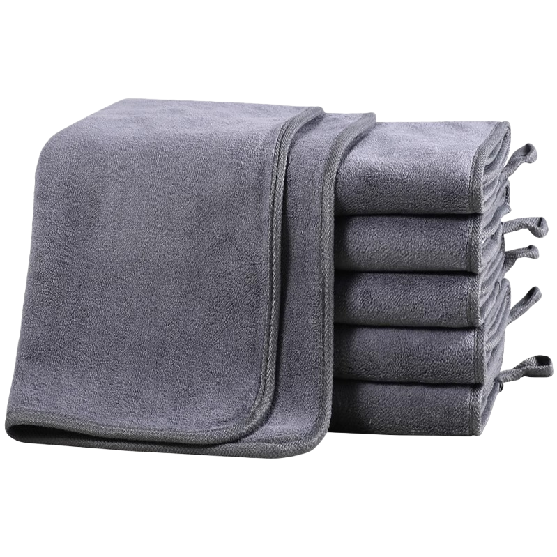 Grey all-cotton 120g hotel towel, white towel supplies, antibacterial and soft Item Picture