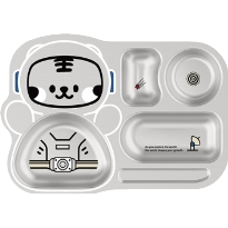环保餐盘ins高颜值幼儿园食堂家用露营餐盘P13304-SN-HL儿童宇航员分餐盘S-砂光