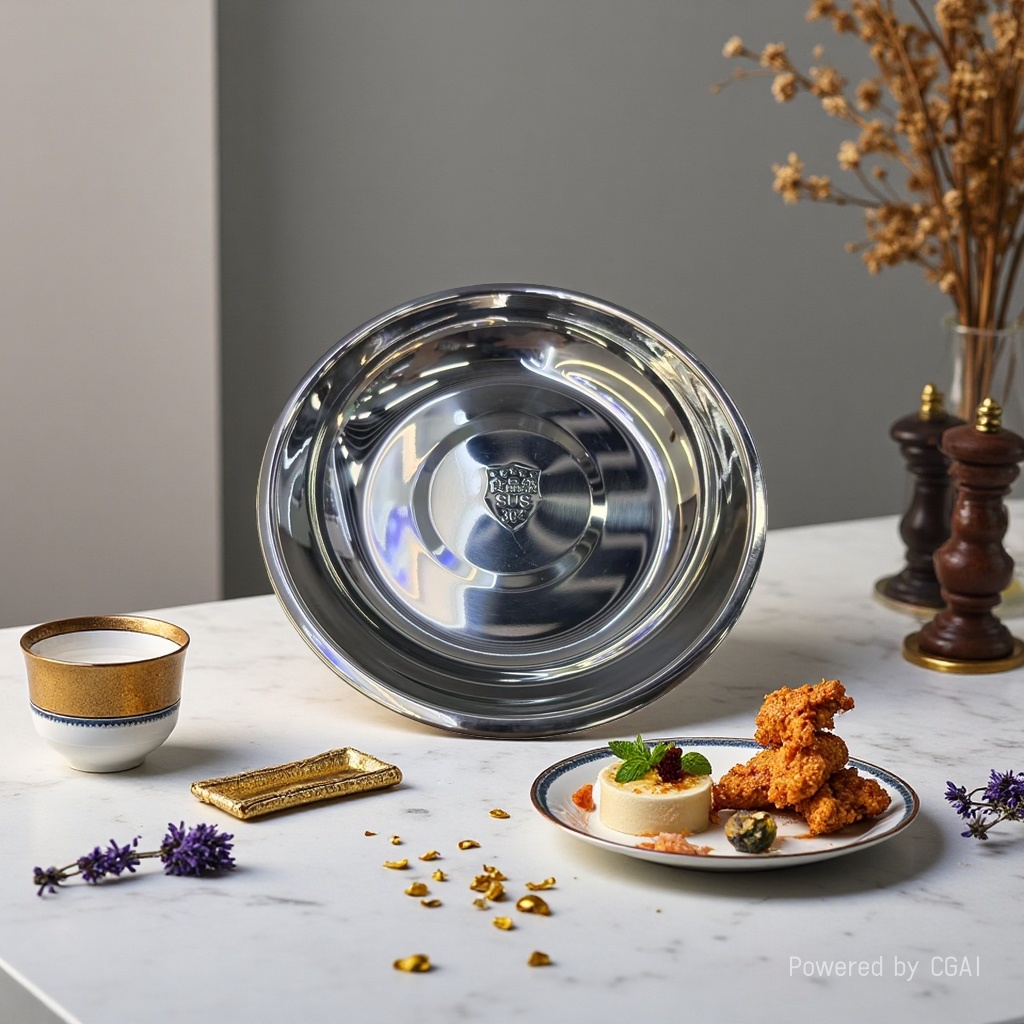 SUS304 extra-thick deep plate 19.5CM