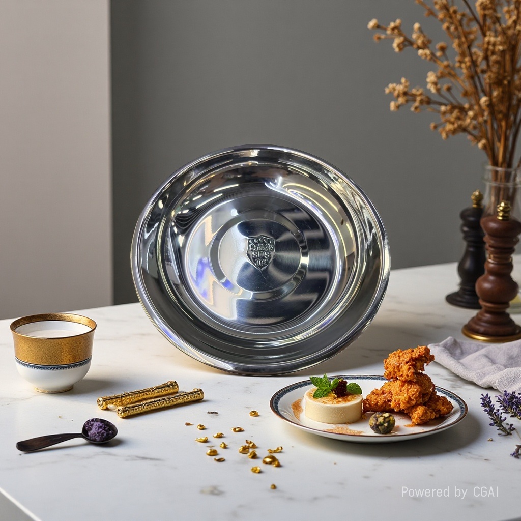 SUS304 extra-thick deep plate, 22CM