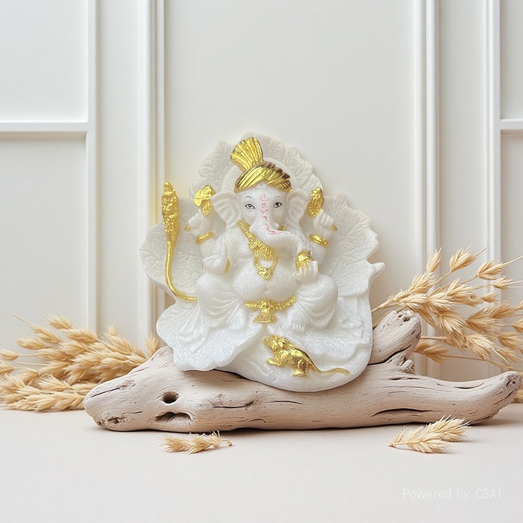 新品象神白色与金色装饰的象头神雕像树脂佛像摆件药师佛弥勒佛圣母树脂佛像佛像摆件