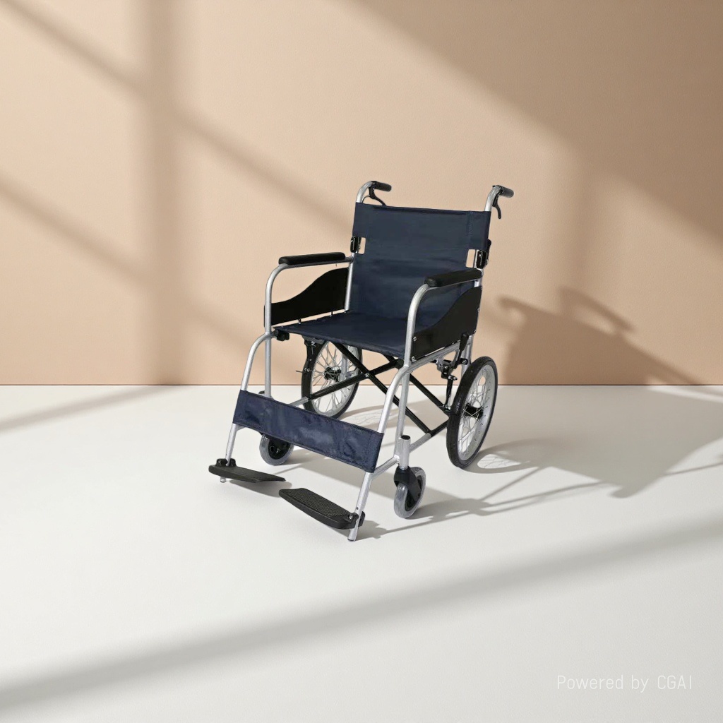 Aluminum alloy wheelchair, special wheelchair for the elderly, swivel wheel outdoor walking aid chair Specification image