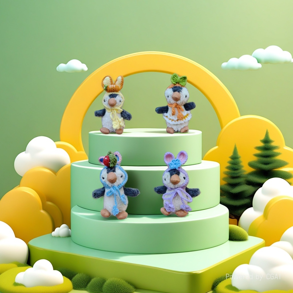 Keychain series, woolen woven penguin dolls, keychain pendants, birthday gifts, etc Application Scenario