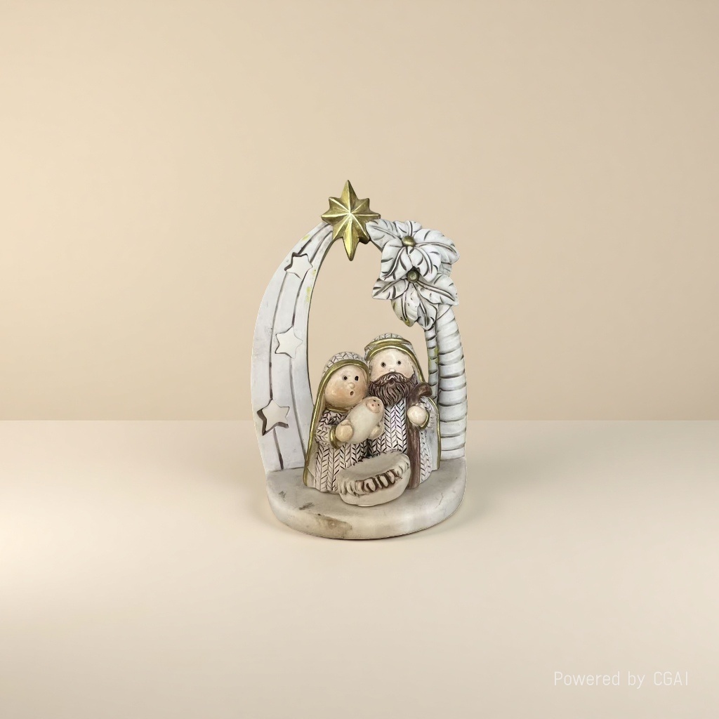 Christmas-themed Holy Family statues and Christmas decorations details Picture
