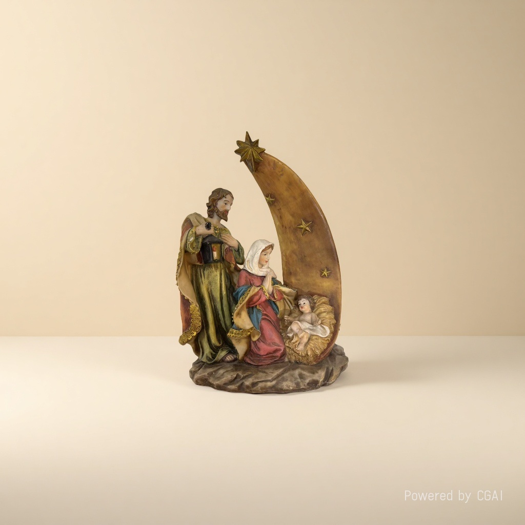 Resin statues of Saint Mary, Saint Joseph, Infant Jesus, Christmas scene, Buddha statues Application Scenario