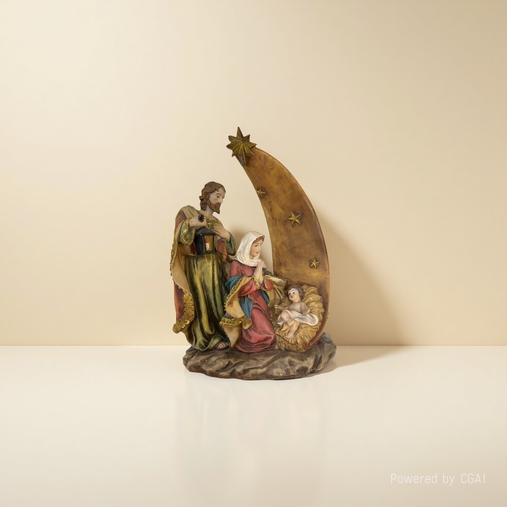 Resin statues of Saint Mary, Saint Joseph, Infant Jesus, Christmas scene, Buddha statues Specification image