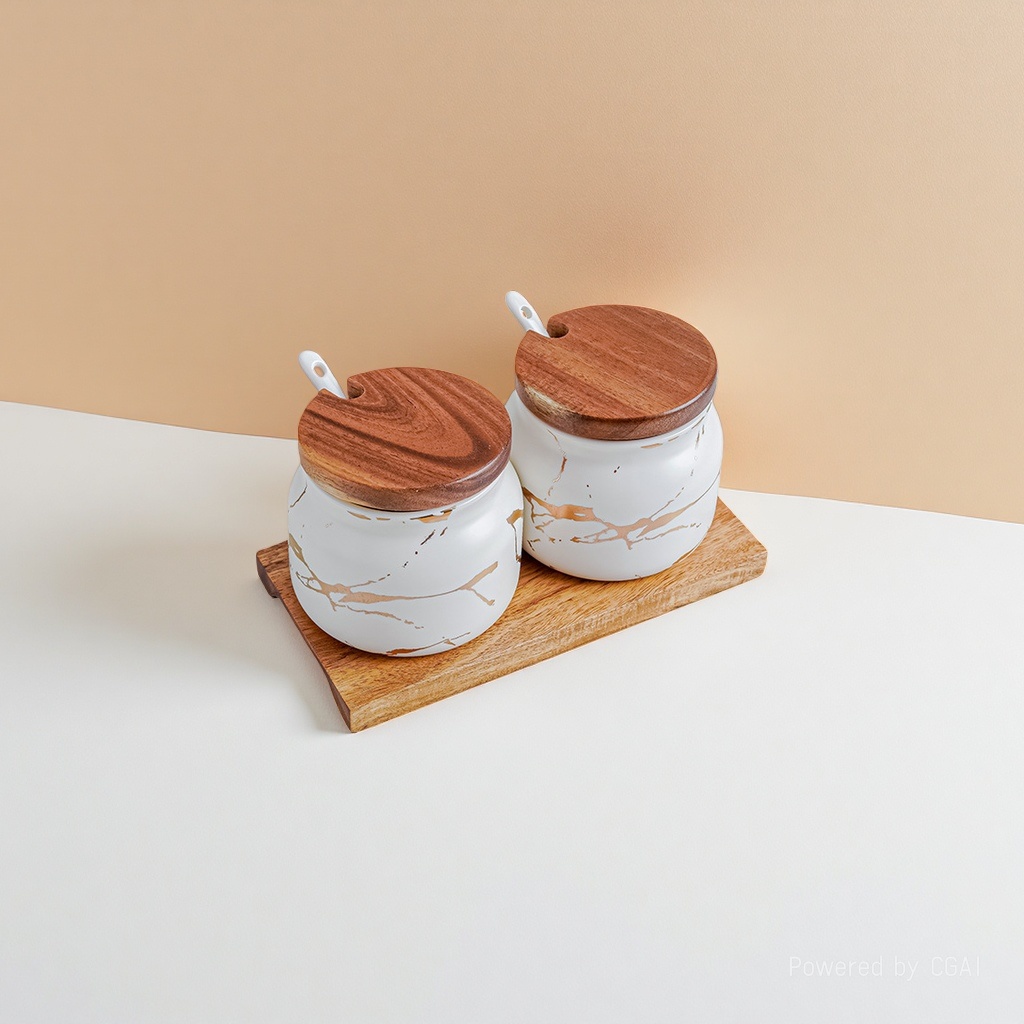Frascos de condimento de lujo ligeros cajas de condimento de cerámica conjuntos de cocina saleros domésticos de alto nivel de apariencia frascos de condimento botellas de condimento cajas de almacenamiento pic 5
