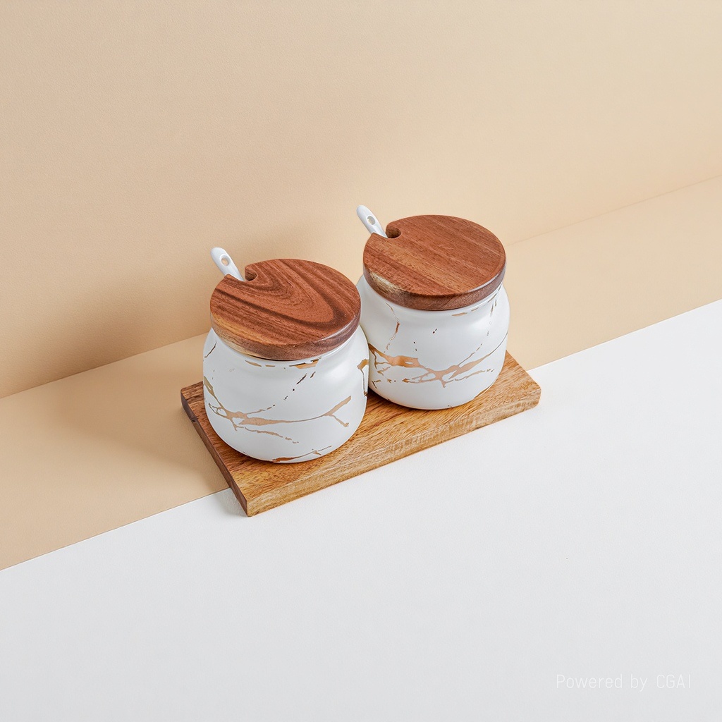 Frascos de condimento de lujo ligeros cajas de condimento de cerámica conjuntos de cocina saleros domésticos de alto nivel de apariencia frascos de condimento botellas de condimento cajas de almacenamiento pic 4