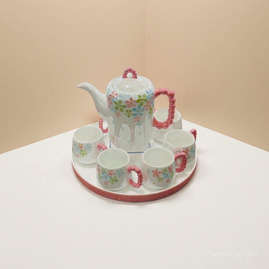 European-style light luxury high-temperature resistant ceramic water set, cup set, tea set, wedding gift for the newlyweds, high-end details Picture