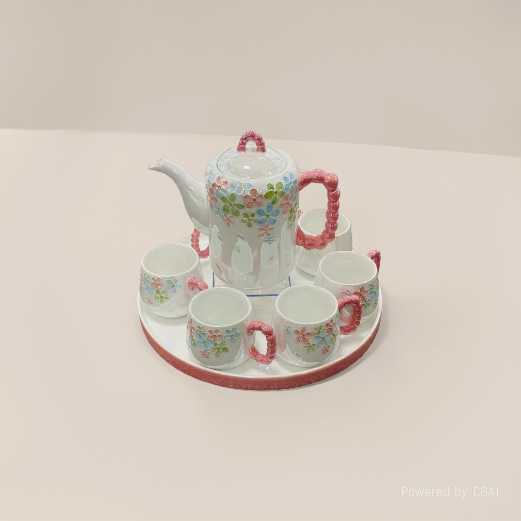 European-style light luxury high-temperature resistant ceramic water set, cup set, tea set, wedding gift for the newlyweds, high-end Specification image