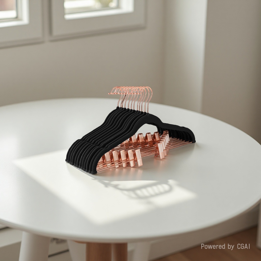 Adult flocking clothes drying rack with clips, telescopic and anti-slip pants rack, wholesale of traceless flocking clothes for clothing stores Specification image